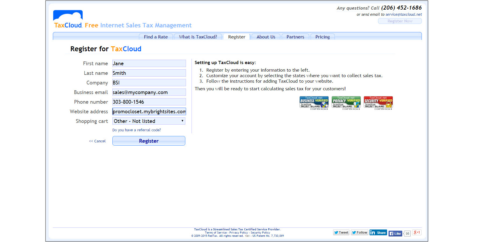 Integration - TaxCloud